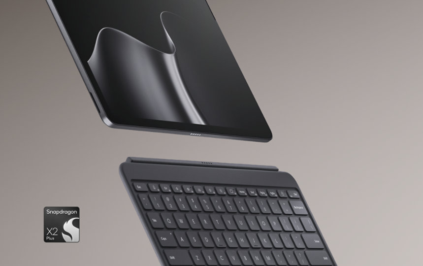 A Surface Pro for Business with the latest Snapdragon® X2 processor and a Surface Pro 12-inch Keyboard for Business.