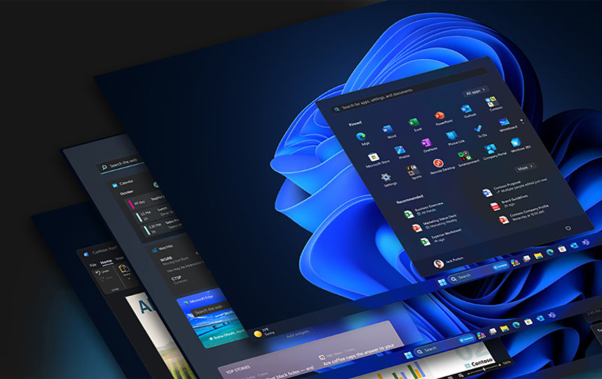Visualisation of screen desktop layers from a Windows 11 device