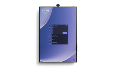 A front view of Surface Hub 3 50” in Portrait.